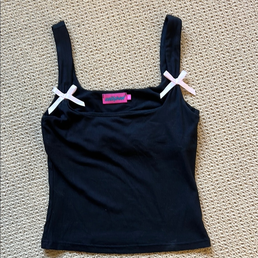 Edikted Black Sleeveless Fitted Tank Top